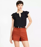 Mixed Media Flutter Sleeve Top