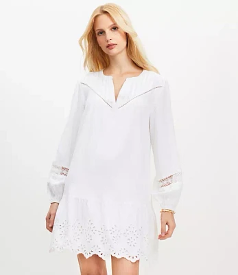 Eyelet Flounce Mini Dress