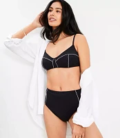 LOFT Beach Zig Zag Stitch Bikini Top