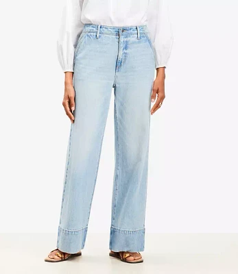 Curvy High Rise Wide Leg Jeans Vintage Light Indigo Wash