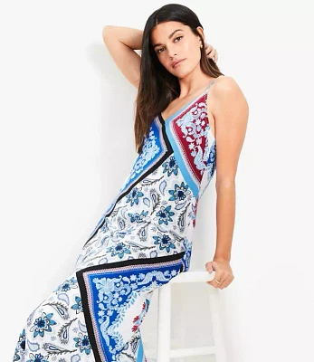 Tiled Strappy Bias Midi Dress