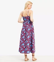 Floral Side Tie Midi Pocket Dress