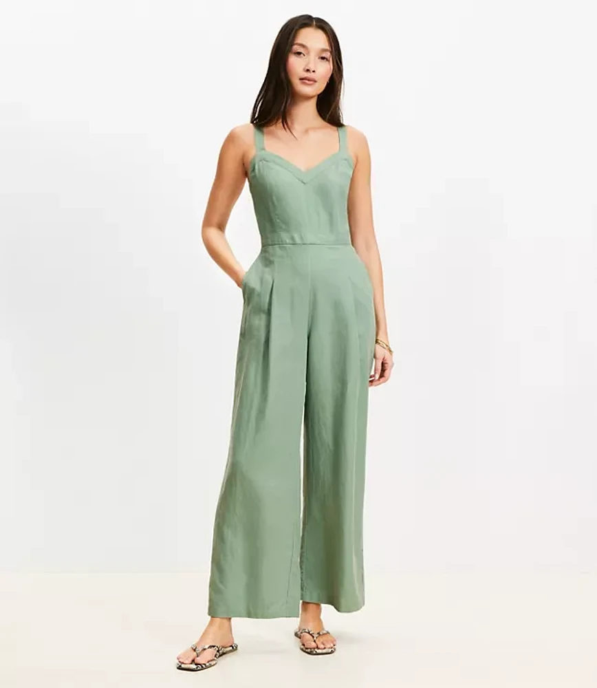 Linen Cotton Strappy Jumpsuit