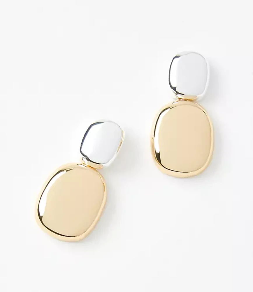 Mixed Metal Drop Earrings