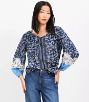 Lace Paisley Tie Blouse