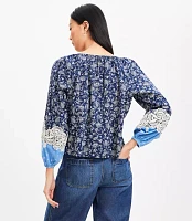 Lace Paisley Tie Blouse