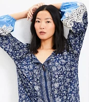 Lace Paisley Tie Blouse