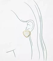 Mother Of Pearl Heart Statement Earrings