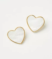 Mother Of Pearl Heart Statement Earrings