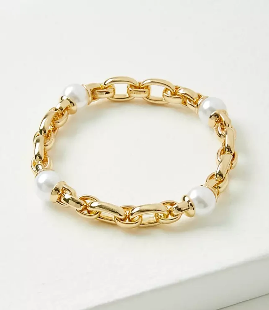 Pearlized Chain Stretch Bracelet