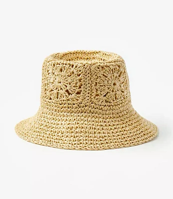 Crochet Straw Bucket Hat