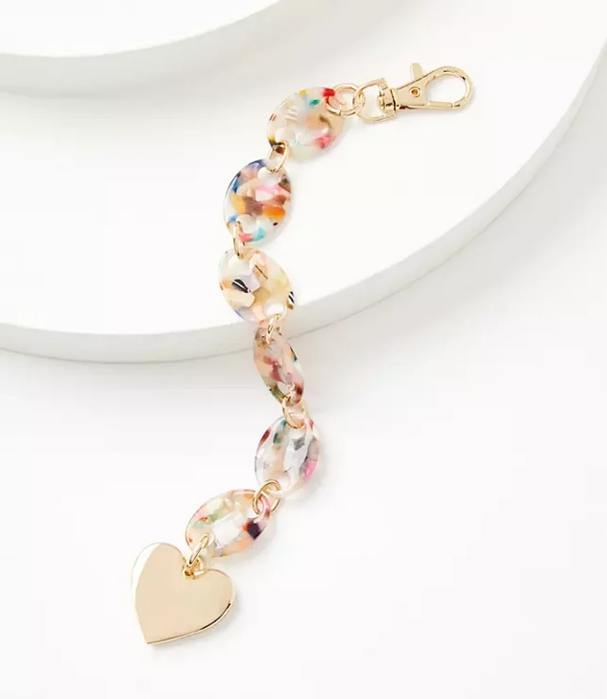 Heart Resin Chain Link Bag Charm