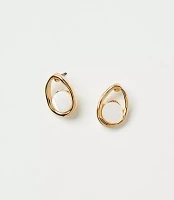 Mother Of Pearl Center Stud Earrings
