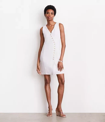 Petite LOFT Versa Crepe Drape Asymmetrical Vest Mini Dress