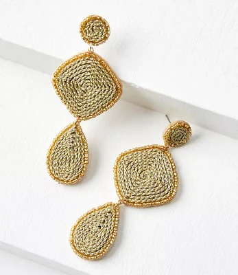 Linear Fabric Wrapped Statement Earrings