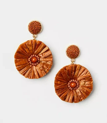 Raffia Circle Statement Earrings