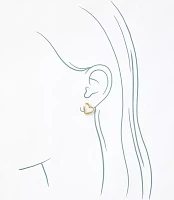Heart Mixed Metal Stud Earrings