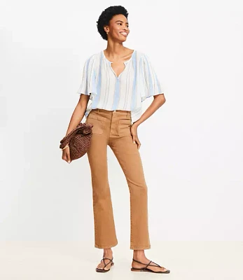 Petite Patch Pocket Kick Crop Jeans