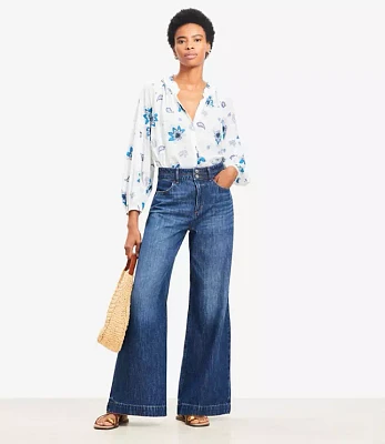 Petite Palazzo Jeans White