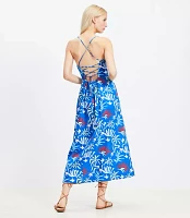 Petite LOFT Beach Sun Strappy Back Midi Dress