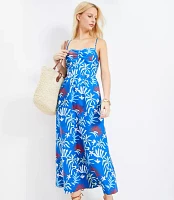 Petite LOFT Beach Sun Strappy Back Midi Dress