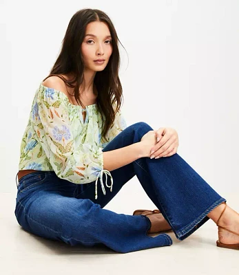 High Rise Relaxed Flare Jeans Medium Wash