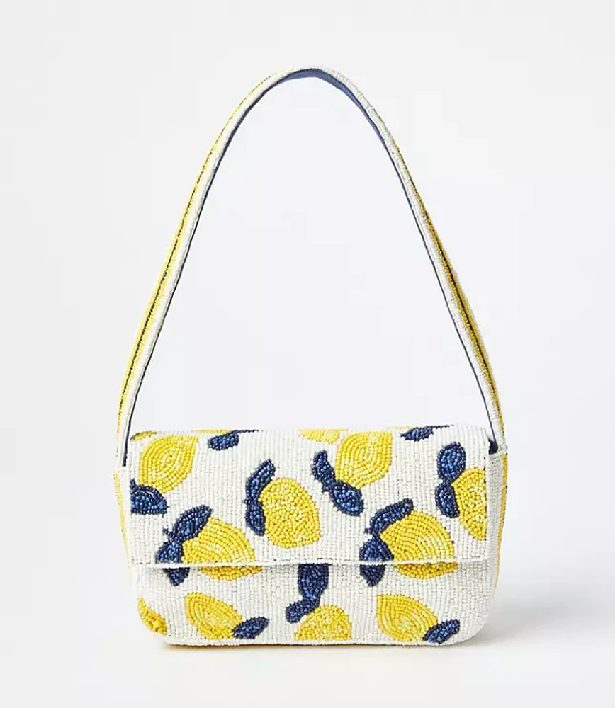 Lemon Beaded Shoulder Bag