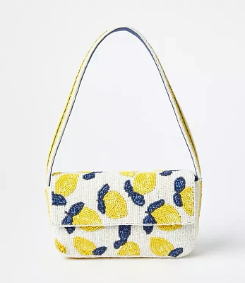 Lemon Beaded Shoulder Bag