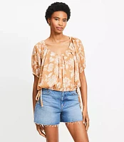 Petite Floral Side Tie Bubble Top