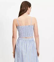 Petite Striped Poplin Smocked Cami