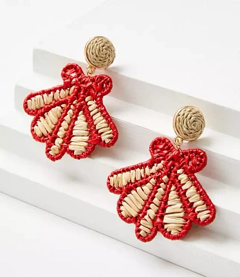 Raffia Shell Drop Earrings