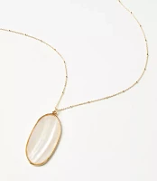 Mother Of Pearl Teardrop Pendant Necklace