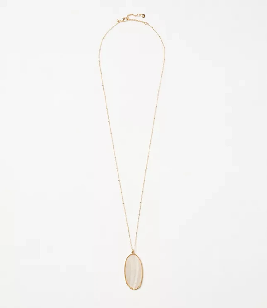 Mother Of Pearl Teardrop Pendant Necklace