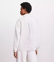 Petite LOFT Versa Crepe Drape Trucker Jacket