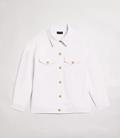 Petite LOFT Versa Crepe Drape Trucker Jacket