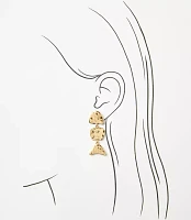 Fish Fabric Wrapped Statement Earrings
