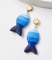 Fish Fabric Wrapped Statement Earrings