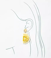 Lemon Raffia Drop Earrings