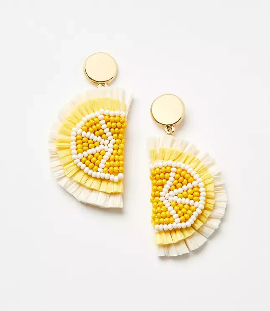 Lemon Raffia Drop Earrings
