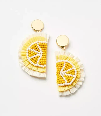 Lemon Raffia Drop Earrings