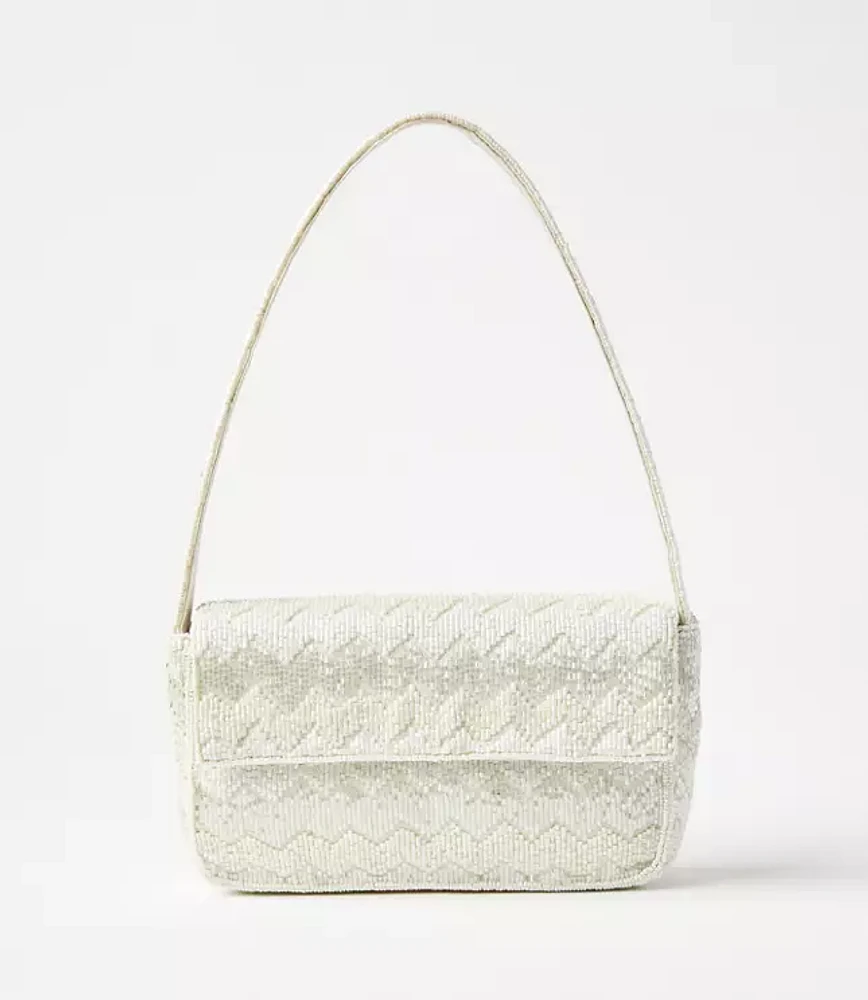 Chevron Beaded Shoulder Bag