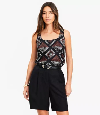Zig Zag Linen Blend Easy Tank Top