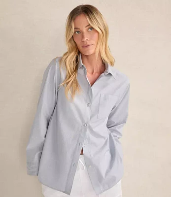 Haven Well Within Organic Cotton Poplin Button Down Top