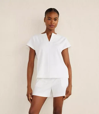 Haven Well Within Organic Cotton Interlock Split Neck Top