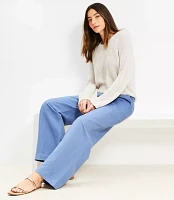 Clean Wide Leg Pants Linen Blend