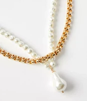 Pearlized Chunky Chain Link Necklace Set