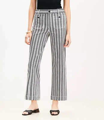 Petite Curvy Palmer Wide Leg Crop Pants Stripe