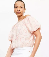 Petite Bird Toile Off The Shoulder Bubble Top