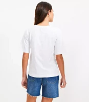 Petite Floral Cinched Tee
