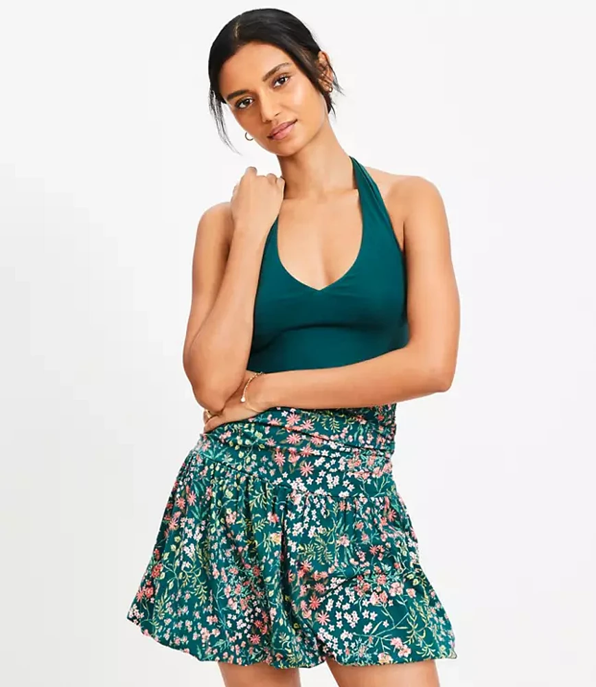Petite Garden Bubble Hem Mini Skirt